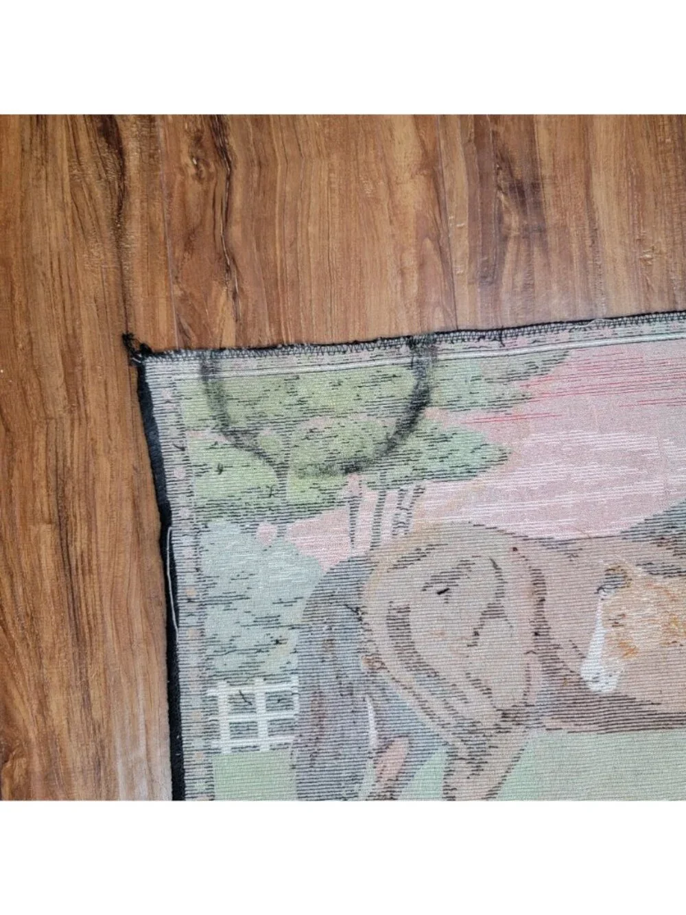 Vintage Horses Velvet Tapestry Wall Art With Grazing Scene